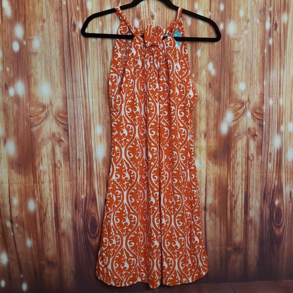 🌵4/$20🌵 Escapada Halter Tie Orange Summer Dress